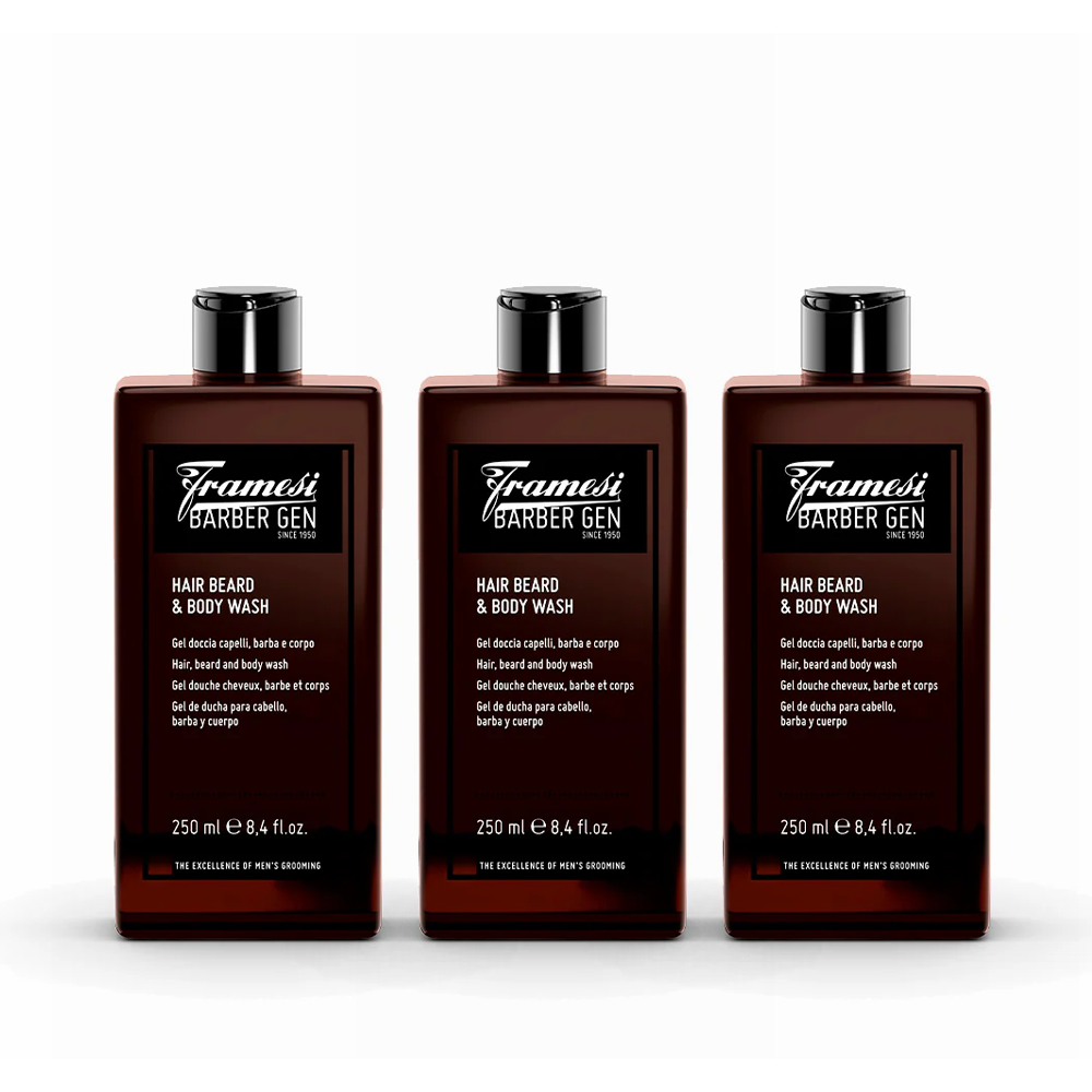 TRIO SET FRAMESI BARBER GEN HAIR BEARD & BODY WASH